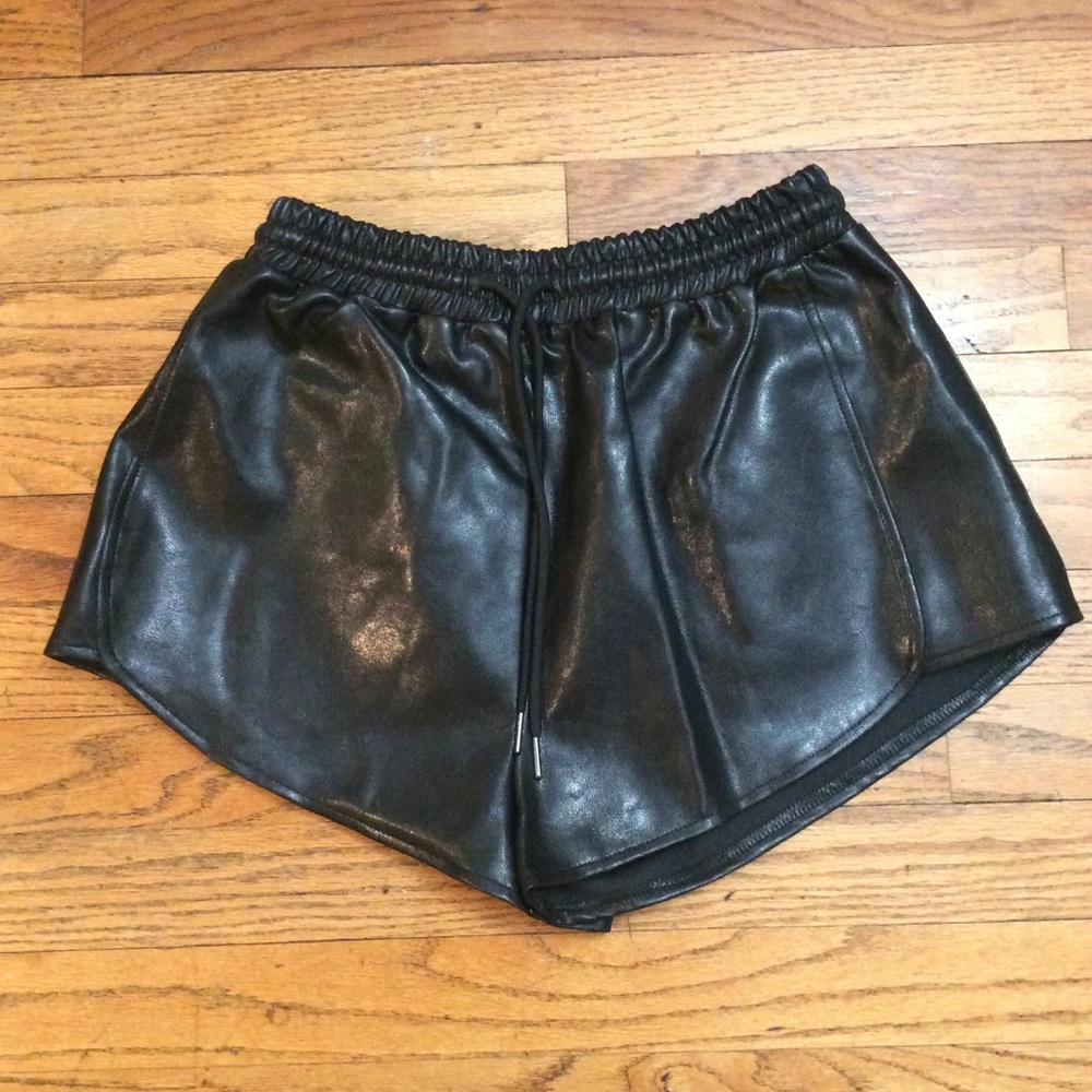 Revolve SuperDown Faux Leather Shorts